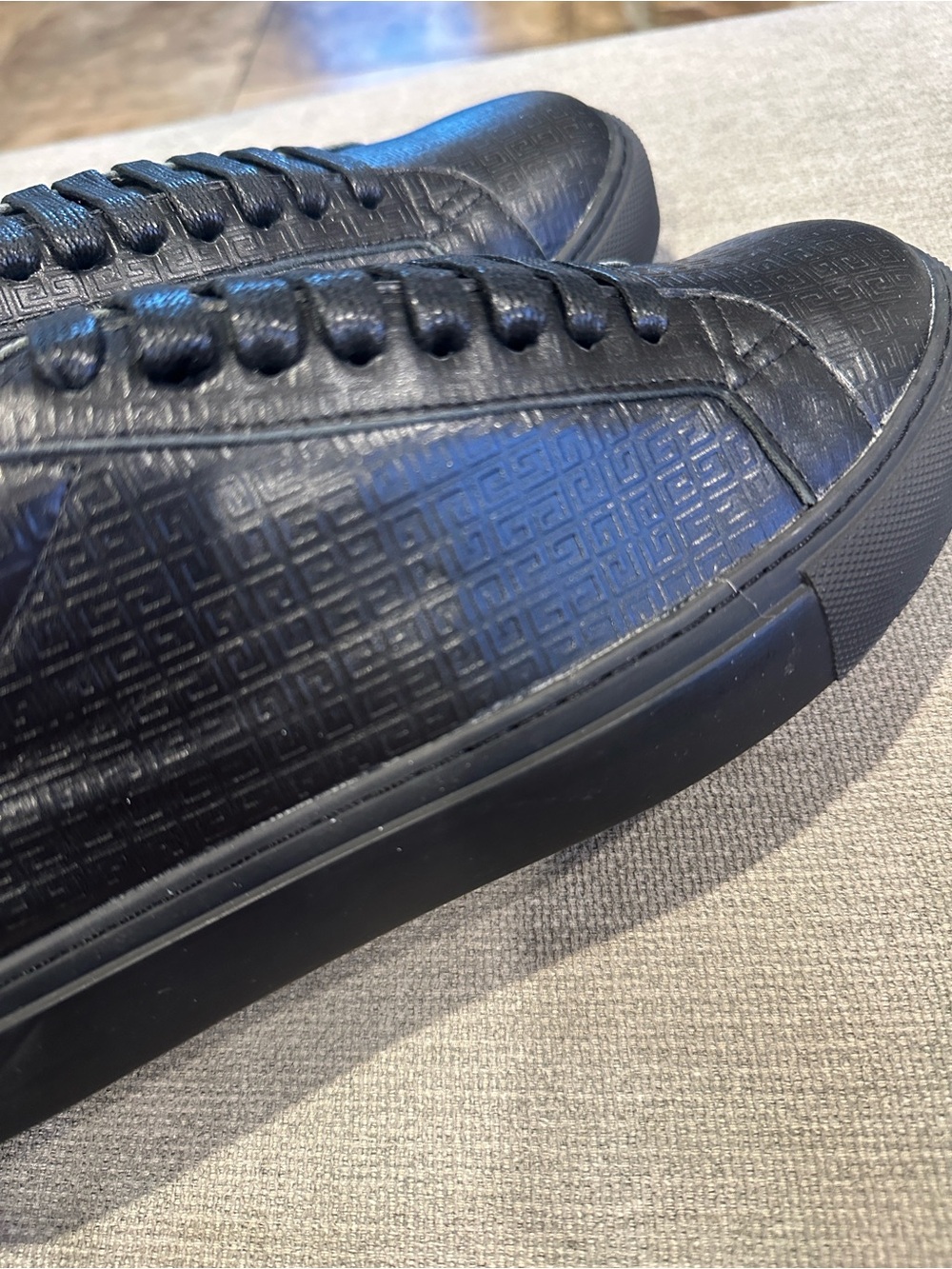 Black Men’s Low-Top Leather Sneakers size 40 - Picture 7 of 7